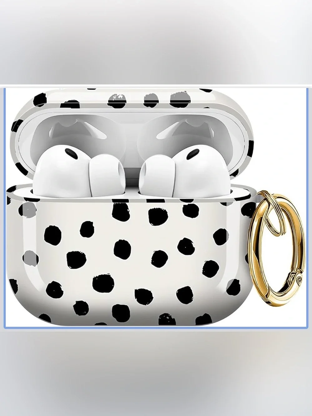 Apple AirPod Pro 3 (2025) Protective Case - White with Black Spot Pattern